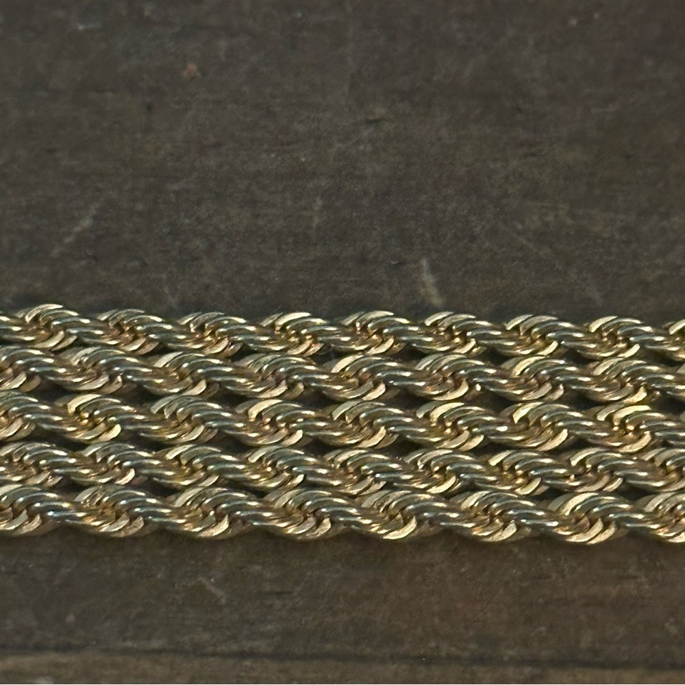 Vintage gold tone multi strand rope chain bracelet - Picture 3 of 6